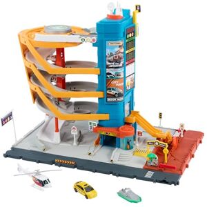 Matchbox Toy Vehicles & Playset, Transportation Center with 5 Levels, Kid- & Car-Activated Features, Includes 1:64 Scale Taxi, Boat & Helicopter & Food Vendor Accessory, HXL47 Matchbox Toy Vehicles & Playset, Transportation Center with 5 Levels, Kid- & Car-Activated Features, Includes 1:64 Scale Taxi, Boat & Helicopter & Food Vendor Accessory, HXL47