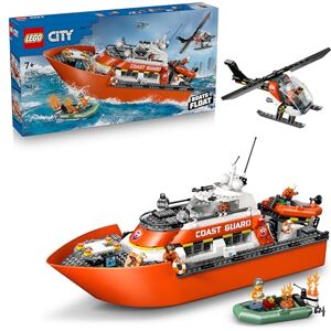 Lego City Coast Guard Rescue Boat & Helicopter Toy Emergency Vehicles Playset w/Model Floating Ship, 5 Minifigures & a Dog Figure Birthday Gift for 7+ Year Old Boys 60504 Lego City Coast Guard Rescue Boat & Helicopter Toy Emergency Vehicles Playset w/Model Floating Ship, 5 Minifigures & a Dog Figure Birthday Gift for 7+ Year Old Boys 60504