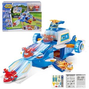 Super Wings Airport World Aircraft Playset + 2 Toy Plane and Transform-a-Bots Figures from Season 5 of the Cartoon Series Toy for Children Aged 3 and Above Blue Super Wings Airport World Aircraft Playset + 2 Toy Plane and Transform-a-Bots Figures from Season 5 of the Cartoon Series Toy for Children Aged 3 and Above Blue