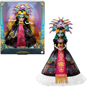 Monster Cable Doll, Skelita Calaveras Día de Muertos 2025 Collectible, Aztec-Inspired Gown with Vibrant Accessories like Headdress and Necklace, JDR63 Monster Cable Doll, Skelita Calaveras Día de Muertos 2025 Collectible, Aztec-Inspired Gown with Vibrant Accessories like Headdress and Necklace, JDR63