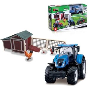 Bburago B18-31681 FARMLAND PLAYSET Chicken COOP with Die-Cast New Holland Tractor Vehicle, Multiple Bburago B18-31681 FARMLAND PLAYSET Chicken COOP with Die-Cast New Holland Tractor Vehicle, Multiple