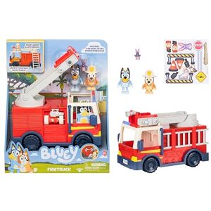 Bluey Firetruck, Firetruck, Exclusive Firefighter Bingo and Bob Bilby Figures Raise The Ladder, Spin It Around and Roll Out The Hose Includes Sticker Sheet Bluey Firetruck, Firetruck, Exclusive Firefighter Bingo and Bob Bilby Figures Raise The Ladder, Spin It Around and Roll Out The Hose Includes Sticker Sheet