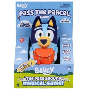 Moose Bluey Pass the Parcel Musical Game, Soft Huggable 8" (20 cm) Bluey Plush. Three Interactive Games to Play, Incl. Hot "Botato". Fun Family Game, Party Game and Preschool Game, Blue Moose Bluey Pass the Parcel Musical Game, Soft Huggable 8" (20 cm) Bluey Plush. Three Interactive Games to Play, Incl. Hot "Botato". Fun Family Game, Party Game and Preschool Game, Blue