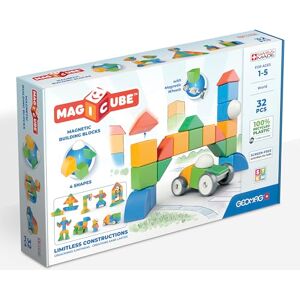 Geomag Magicube 1+ Shapes Magnetic Blocks for Kids 4 Colours and Shapes 32 Cubes – 100 Percent Recycled Plastic,Blue, Green, Yellow, Red Geomag Magicube 1+ Shapes Magnetic Blocks for Kids 4 Colours and Shapes 32 Cubes – 100 Percent Recycled Plastic,Blue, Green, Yellow, Red