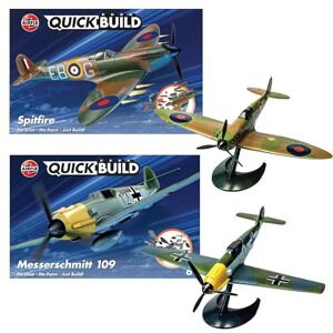 Airfix QUICKBUILD Model Aircraft Kits J6972 Spitfire & Messerschmitt Bf109 Model Building Kit for Kids 6+, Construction Plane Toys for Boys & Girls Toy Aeroplane Sets, Plane Enthusiast Gifts Airfix QUICKBUILD Model Aircraft Kits J6972 Spitfire & Messerschmitt Bf109 Model Building Kit for Kids 6+, Construction Plane Toys for Boys & Girls Toy Aeroplane Sets, Plane Enthusiast Gifts