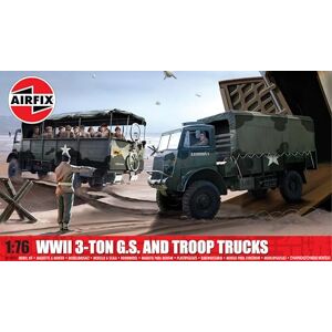 Airfix A03306A WWII 3-ton 4x4 General Service & Troop Trucks Plastic model-making kit, Un-painted Airfix A03306A WWII 3-ton 4x4 General Service & Troop Trucks Plastic model-making kit, Un-painted