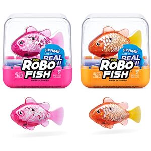 Robo Alive Robo Fish Series 3 Robotic Swimming Fish, 2 Pack, Pink and Purple, Swims in Multiple Directions, Battery Powered, Toy Fish, bath toy(2 Pack, Pink and Gold) Robo Alive Robo Fish Series 3 Robotic Swimming Fish, 2 Pack, Pink and Purple, Swims in Multiple Directions, Battery Powered, Toy Fish, bath toy(2 Pack, Pink and Gold)