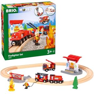 Brio World Fire and Rescue Firefighter Set for Kids Age 3 Years Up Wooden Railway Train Accessories and Add Ons Brio World Fire and Rescue Firefighter Set for Kids Age 3 Years Up Wooden Railway Train Accessories and Add Ons