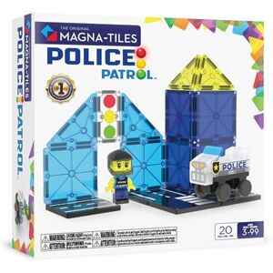 Magna-Tiles Police Patrol 20-Piece Magnetic Construction Set, The Original Magnetic Building Brand, Blue, White Magna-Tiles Police Patrol 20-Piece Magnetic Construction Set, The Original Magnetic Building Brand, Blue, White