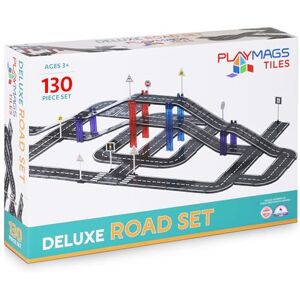 Playmags Magnetic Tiles Road Set for Kids 130-Pieces Magnet Building Blocks Toy Durable Creative STEM Learning Toys with Curved & Straight Car Race Track for Kids Ages 3+ Playmags Magnetic Tiles Road Set for Kids 130-Pieces Magnet Building Blocks Toy Durable Creative STEM Learning Toys with Curved & Straight Car Race Track for Kids Ages 3+