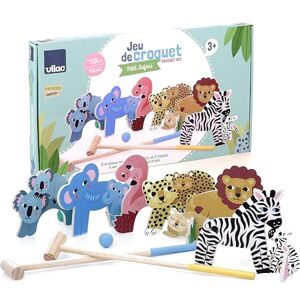 Vilac Croquet Game, Michelle Carlslund Small Safari, Outdoor Toy, 6 Animal Hoops, 6 Coloured Wedges, Wooden Games, Age 3+, Kids Activities Vilac Croquet Game, Michelle Carlslund Small Safari, Outdoor Toy, 6 Animal Hoops, 6 Coloured Wedges, Wooden Games, Age 3+, Kids Activities