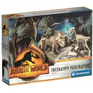 Clementoni 19289 Jurassic World Dino Kit 2 In 1 Triceratop + Velociraptor Science Kit For Kids 6 Years, Excavation Kit Toy, Realistic Dinosaur, Excavate And Assemble Fossils Clementoni 19289 Jurassic World Dino Kit 2 In 1 Triceratop + Velociraptor Science Kit For Kids 6 Years, Excavation Kit Toy, Realistic Dinosaur, Excavate And Assemble Fossils