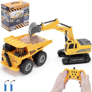 CMJ RC Cars Digger + Dumper RC Set, Twin Pack Remote Control Excavator & Dump Truck, 1:24 Scale, 11 Channels, 2.4GHz, Batteries Included. CMJ RC Cars Digger + Dumper RC Set, Twin Pack Remote Control Excavator & Dump Truck, 1:24 Scale, 11 Channels, 2.4GHz, Batteries Included.