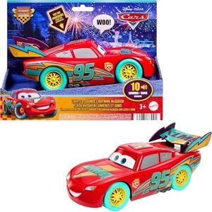 Mattel Disney And Pixar Cars Toy Race to Celebrate Lights & Sounds Lightning McQueen, Large-Scale Vehicle with 10 Different Special Effects, JMT55 Mattel Disney And Pixar Cars Toy Race to Celebrate Lights & Sounds Lightning McQueen, Large-Scale Vehicle with 10 Different Special Effects, JMT55