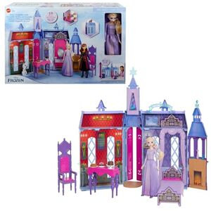 Mattel Disney Frozen Elsa's Arendelle Castle, 60 cm Dollhouse with Carrying Handle, Includes One Elsa Doll and 15 Doll Accessories, Toys for Ages 3 and Up, One Playset, HTP22 Mattel Disney Frozen Elsa's Arendelle Castle, 60 cm Dollhouse with Carrying Handle, Includes One Elsa Doll and 15 Doll Accessories, Toys for Ages 3 and Up, One Playset, HTP22