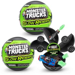 5 Surprise Monster Truck Series 2 Night Riders Mystery Collectible Capsule (2 Pack) by ZURU 5 Surprise Monster Truck Series 2 Night Riders Mystery Collectible Capsule (2 Pack) by ZURU