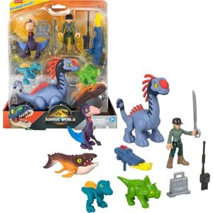 Fisher-Price Imaginext Jurassic World Rebirth Action Figure Set with 1 3-inch Human, 5 Dinosaurs, Toy Launcher & Accessories, JFR25 Fisher-Price Imaginext Jurassic World Rebirth Action Figure Set with 1 3-inch Human, 5 Dinosaurs, Toy Launcher & Accessories, JFR25