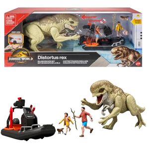Mattel Jurassic World Rebirth Storypack, Vehicle with Dinosaur & Human Figures, Movie Raft & Distortus Rex & Delgado, Isabella & Aquilops, Island Escape, JGB55 Mattel Jurassic World Rebirth Storypack, Vehicle with Dinosaur & Human Figures, Movie Raft & Distortus Rex & Delgado, Isabella & Aquilops, Island Escape, JGB55