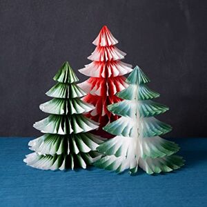 Talking Tables Premium Reusable Christmas Decorations-3 Pack Paper Honeycombs,Mini Xmas Trees for Tabletop,Windowsill Display Winter Wonderland,Forest Party Theme,Frosted Red & Green, Large Talking Tables Premium Reusable Christmas Decorations-3 Pack Paper Honeycombs,Mini Xmas Trees for Tabletop,Windowsill Display Winter Wonderland,Forest Party Theme,Frosted Red & Green, Large
