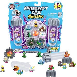 MRBEAST LAB Swarms Hyper Fusion Series, Biting Hot Sauce Collectibles, Collect Over 100 Unique Swarms, Mega Lab Pack with 14 Micro Beasts, 14 Stickers & 4 Fusion Caps, Fun for Kids & Fans MRBEAST LAB Swarms Hyper Fusion Series, Biting Hot Sauce Collectibles, Collect Over 100 Unique Swarms, Mega Lab Pack with 14 Micro Beasts, 14 Stickers & 4 Fusion Caps, Fun for Kids & Fans