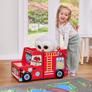 Liberty House Toys Kids Fire Engine Toy Box with Wheels, H35.5 x W60 x D31.5cm Liberty House Toys Kids Fire Engine Toy Box with Wheels, H35.5 x W60 x D31.5cm