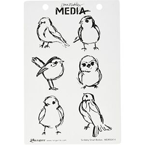 Ranger Scribbly Small Birdies Cling Rubber Stamp Set, Clear, 6" by 9", 265241 Ranger Scribbly Small Birdies Cling Rubber Stamp Set, Clear, 6" by 9", 265241