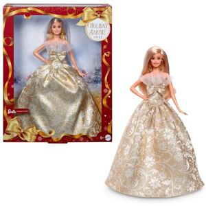 Barbie Signature Doll, 2025 Holiday Blonde Fashion, Wearing Silver & Gold Gown, Seasonal Collector in Displayable Packaging & Stand, JBJ00 Barbie Signature Doll, 2025 Holiday Blonde Fashion, Wearing Silver & Gold Gown, Seasonal Collector in Displayable Packaging & Stand, JBJ00