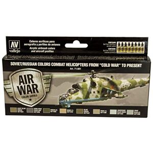 Vallejo VAL71601 AV Model Air Set-Soviet Helicopters Post War Paints for use with an Airbrush, Various, 17ml Vallejo VAL71601 AV Model Air Set-Soviet Helicopters Post War Paints for use with an Airbrush, Various, 17ml