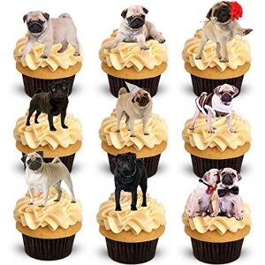 Orange Trading 27 Stand Up Cute Pug Dog Edible Wafer Paper Cake Toppers Decorations