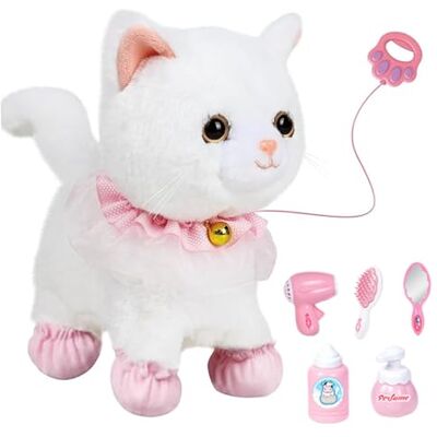 Hbbgdiy Interactive Robot Cat Toy for Kids Voice and Touch Activated Walking Talking Kitten with Remote Control Leash Cute Cat Toys for Boys Girls Birthday Indoor Play Hbbgdiy Interactive Robot Cat Toy for Kids Voice and Touch Activated Walking Talking Kitten with Remote Control Leash Cute Cat Toys for Boys Girls Birthday Indoor Play