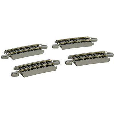 Bachmann Trains Snap-Fit E-Z TRACK ONE-THIRD SECTION 18” RADIUS CURVED (4/card) NICKEL SILVER Rail With Gray Roadbed HO Scale Bachmann Trains Snap-Fit E-Z TRACK ONE-THIRD SECTION 18” RADIUS CURVED (4/card) NICKEL SILVER Rail With Gray Roadbed HO Scale