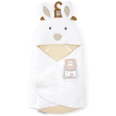 Doudou et Compagnie DC4041 Happy Wild Cuddly Rabbit Angel Nest Beige & White Plush Material For Car Seat, Cosi, Stroller Baby 0 to 6 Months 69 cm Newborn Gift Doudou et Compagnie DC4041 Happy Wild Cuddly Rabbit Angel Nest Beige & White Plush Material For Car Seat, Cosi, Stroller Baby 0 to 6 Months 69 cm Newborn Gift