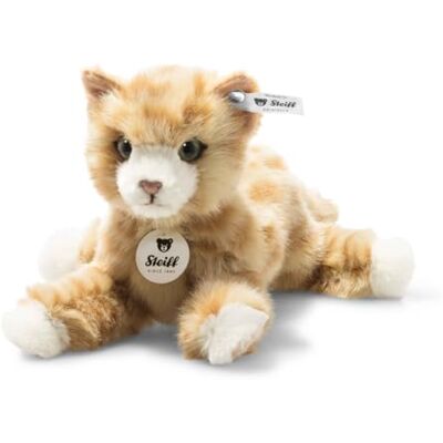 Steiff Mimmi Cat cuddly toy, cute stuffed toy with plastic eyes, children, boys & girls, plush toy 24 cm, yellow, 099229 Steiff Mimmi Cat cuddly toy, cute stuffed toy with plastic eyes, children, boys & girls, plush toy 24 cm, yellow, 099229
