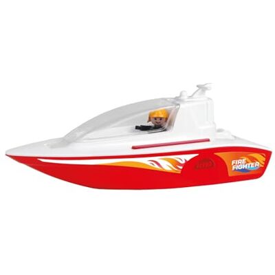 Lena BOAZZ Fire Boat 36 cm, Toy Boat Suitable for Indoor and Outdoor Use, for Children from 2 Years, Cabin to Open, Two Seats Plus Toy Figure Lena BOAZZ Fire Boat 36 cm, Toy Boat Suitable for Indoor and Outdoor Use, for Children from 2 Years, Cabin to Open, Two Seats Plus Toy Figure