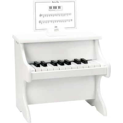 Vilac Vintage Wooden 18-Key Piano With Scores, Musical Toy Instrument For Kids, Paint Finish, No Batteries Required, Pre-Assembled, Improves Creativity, 3+ Years, Piano White Vilac Vintage Wooden 18-Key Piano With Scores, Musical Toy Instrument For Kids, Paint Finish, No Batteries Required, Pre-Assembled, Improves Creativity, 3+ Years, Piano White