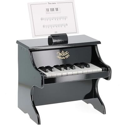 Vilac 8296 Black Piano with Scores Keys and music stand included elegant black surface promotes musical early education great gift idea Vilac 8296 Black Piano with Scores Keys and music stand included elegant black surface promotes musical early education great gift idea