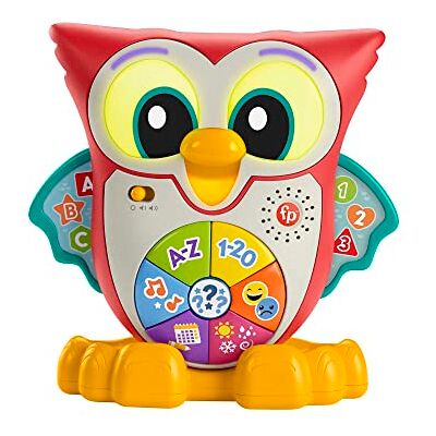 Mega Brands Fisher-Price Linkimals Light-Up & Learn Owl, German Version, interactive musical learning toy with lights and motion for toddlers ages 18 months and older, HMT73 Mega Brands Fisher-Price Linkimals Light-Up & Learn Owl, German Version, interactive musical learning toy with lights and motion for toddlers ages 18 months and older, HMT73
