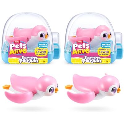 Pets Alive Swimming Penguin 2 PACK by ZURU Real swimming & gliding action; water-activated; 3 to collect; interactive pet toy; collect them all; ages 3+; gift for kids Pets Alive Swimming Penguin 2 PACK by ZURU Real swimming & gliding action; water-activated; 3 to collect; interactive pet toy; collect them all; ages 3+; gift for kids