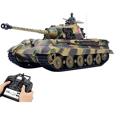 Torquino 1/16 Scale RC Tank, 2.4G German Henschel Tiger King RC Military Battle Tank Model with Sound/Smoke/Shooting Effect, Gift for Military RC Vehicle Lovers Torquino 1/16 Scale RC Tank, 2.4G German Henschel Tiger King RC Military Battle Tank Model with Sound/Smoke/Shooting Effect, Gift for Military RC Vehicle Lovers