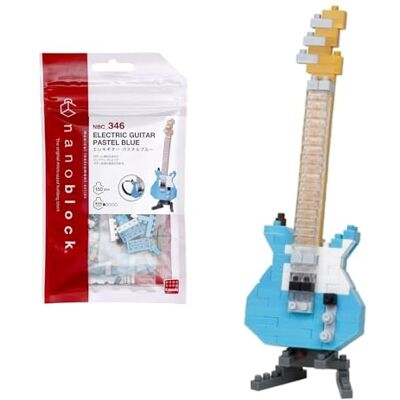 Nanoblock Mini Electric Guitar Blue - Toy Micro Building Kit Nanoblock Mini Electric Guitar Blue - Toy Micro Building Kit