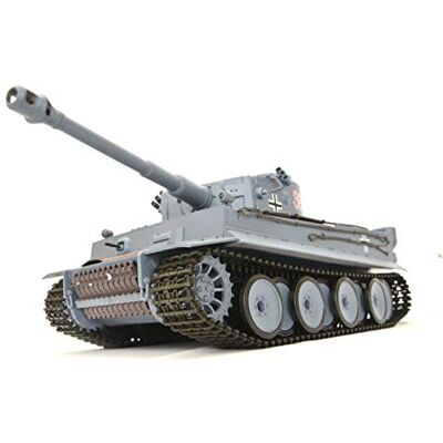 ES-TOYS Heng Long, RC tank German Tiger I, 1:16, grey, smoke and sound, steel gear ES-TOYS Heng Long, RC tank German Tiger I, 1:16, grey, smoke and sound, steel gear