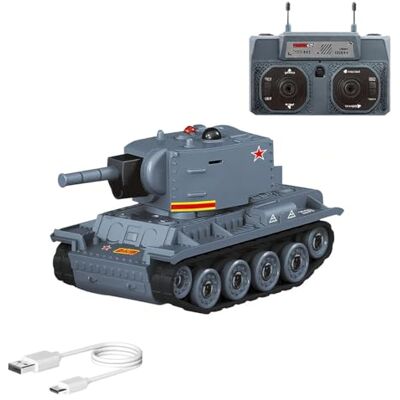 TBRICKFUNR RC Battle Tank, 1:64 Scale 2.4G Alloy Mini RC Army Military Armor Tank Model with Infrared Combat Mode, Rotating Turret and Track Drive, Gifts for Adult Hobbyist (RTR) TBRICKFUNR RC Battle Tank, 1:64 Scale 2.4G Alloy Mini RC Army Military Armor Tank Model with Infrared Combat Mode, Rotating Turret and Track Drive, Gifts for Adult Hobbyist (RTR)