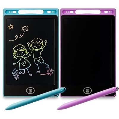 SOL 2pk LCD Writing Tablets for Kids 8 Inch Drawing Pad with Stylus Pen Reusable mess free magic boards with erase button, portable travel friendly doodle pads for drawing SOL 2pk LCD Writing Tablets for Kids 8 Inch Drawing Pad with Stylus Pen Reusable mess free magic boards with erase button, portable travel friendly doodle pads for drawing