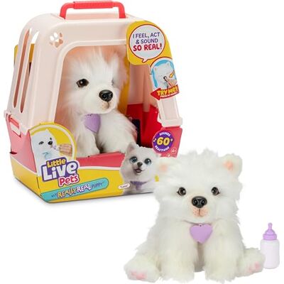 Little Live Pets LLP My Really Real Puppy Luna The Samoyed Realistic Interactive Toy Puppy That Reacts To Your Touch 60+ Sounds and Reactions Soft Fur, Weighted Paws Little Live Pets LLP My Really Real Puppy Luna The Samoyed Realistic Interactive Toy Puppy That Reacts To Your Touch 60+ Sounds and Reactions Soft Fur, Weighted Paws