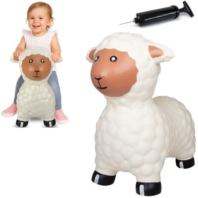 Jamara HoppyDoo 460590 Bouncy Sheep Toy for Children, Bouncing Toy Baby Indoor/Outdoor, Gift for Kids, Garden Toy, Bouncing, Easy Care, BPA-Free, with Pump Jamara HoppyDoo 460590 Bouncy Sheep Toy for Children, Bouncing Toy Baby Indoor/Outdoor, Gift for Kids, Garden Toy, Bouncing, Easy Care, BPA-Free, with Pump