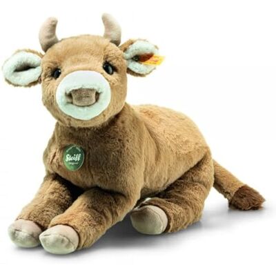 Steiff Resi Calf cuddly toy, cute stuffed toy with plastic eyes, children, boys & girls, plush toy 32 cm, brown, 069857 Steiff Resi Calf cuddly toy, cute stuffed toy with plastic eyes, children, boys & girls, plush toy 32 cm, brown, 069857