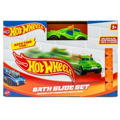 Hot Wheels Bath Toy & Bath Fizzer Set for Kids – Car Fizzer Dispenser, Bath Slide Track & 4 Melon Scented Fizzers – Interactive Bath Time Toy – Gift for Kids Ages 3+ Hot Wheels Bath Toy & Bath Fizzer Set for Kids – Car Fizzer Dispenser, Bath Slide Track & 4 Melon Scented Fizzers – Interactive Bath Time Toy – Gift for Kids Ages 3+