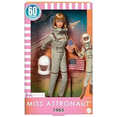 Barbie Miss Astronaut Doll Collectible with Silver Suit, Space Boots & Helmet Accessory, 1965 Vintage Repro, JBJ48 Barbie Miss Astronaut Doll Collectible with Silver Suit, Space Boots & Helmet Accessory, 1965 Vintage Repro, JBJ48