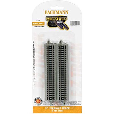 Bachmann Trains Snap-Fit E-Z TRACK 5” STRAIGHT TRACK (6/card) NICKEL SILVER Rail With Grey Roadbed N Scale, 8 Bachmann Trains Snap-Fit E-Z TRACK 5” STRAIGHT TRACK (6/card) NICKEL SILVER Rail With Grey Roadbed N Scale, 8