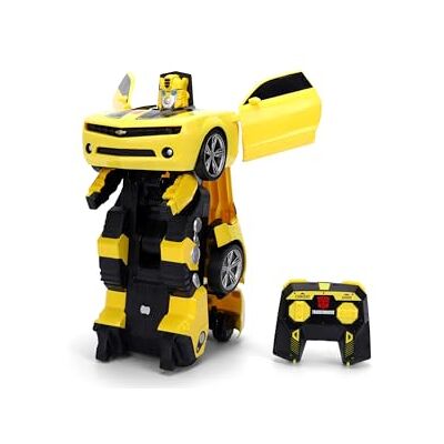 Jada TRANSFORMERS RC CONVERTING BUMBLEBEE Remote Control Car 30cm long in vehicle mode, standing 35cm Tall autobot form with lights sounds and voice Jada TRANSFORMERS RC CONVERTING BUMBLEBEE Remote Control Car 30cm long in vehicle mode, standing 35cm Tall autobot form with lights sounds and voice